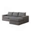 Canapé modulaire moderne en forme de L de 99 po de largeur, sans assemblage avec méridienne et canapé 3 coussins-158062818