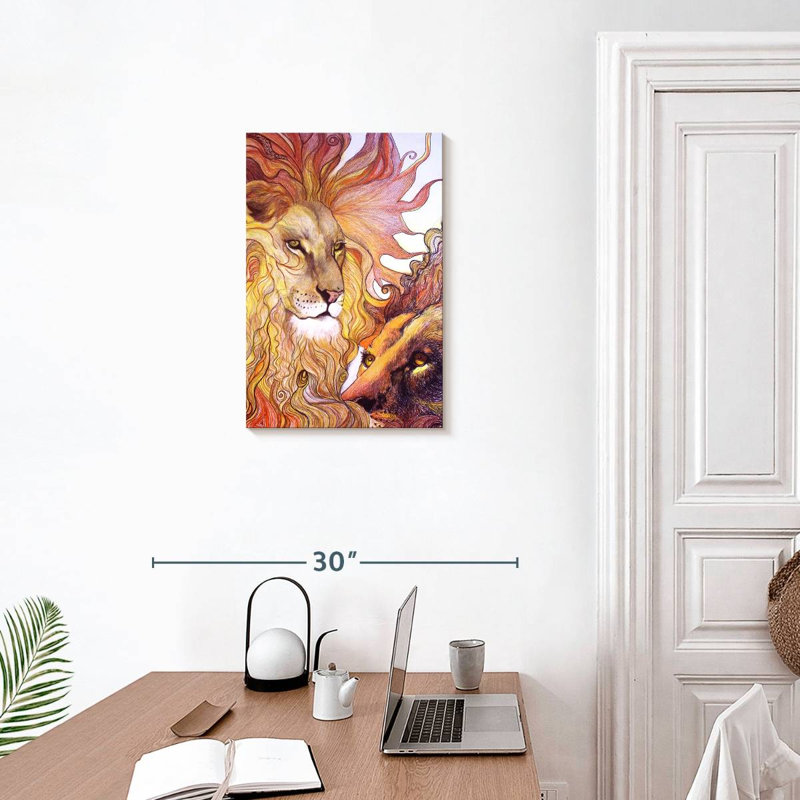 Esprit de roi lion Brampt, H 24 po x l 16 po