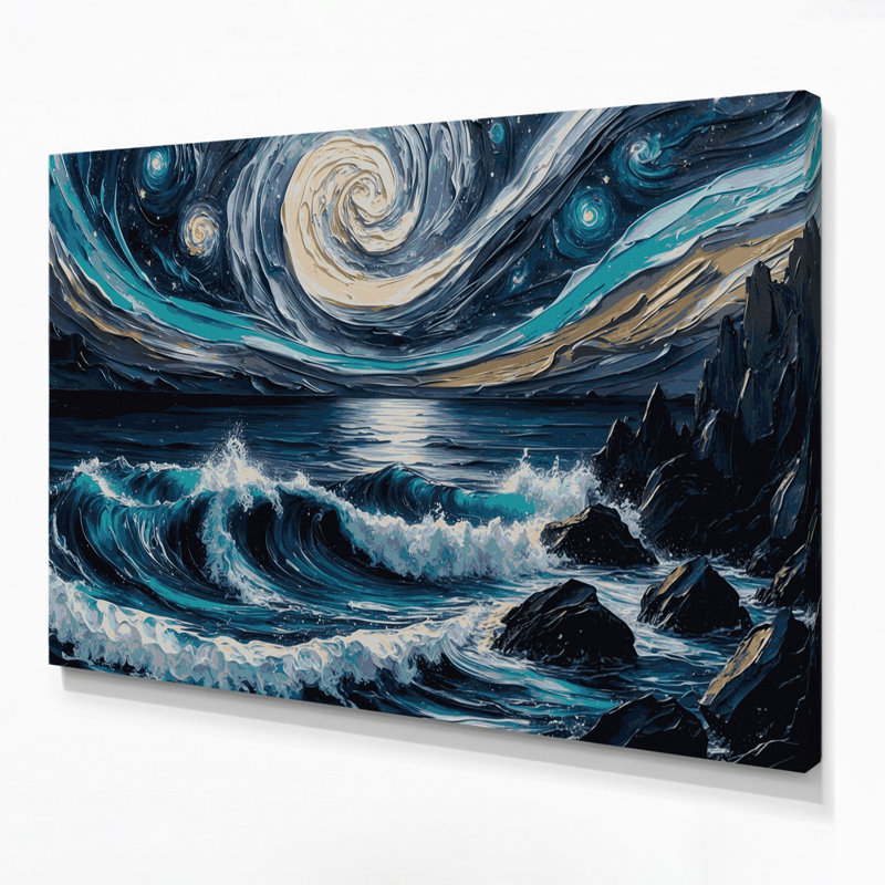 Art mural sur toile Coastal Coastal Night Sky, H 8 po x l 10 po