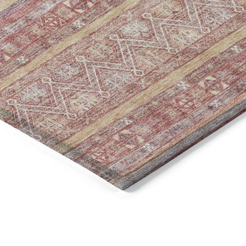 Machine Washable Indoor/Outdoor Claudian ACN1653 Paprika Rug, Rectangle 9' x 12'