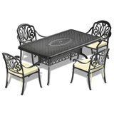 Cast Aluminum Patio Furniture With Black Frame and Seat Cushions In Random Colors_Armchair_35.83 x 25.6 x 24.41