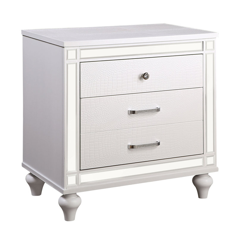 Meghean 28'' W Solid Wood Nightstand, White