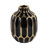 Addington Fluted Sculptural Ceramic Table Vase for Shelves or Bedroom Accent - Elegant Tall Flower Vase for Modern Home Table Decor Piece - Black & Gold-1647806551-1688702967
