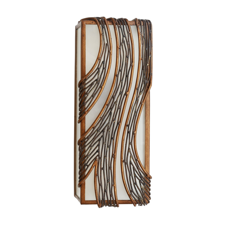 Plafonnier encastré 1 lumière Flow, Minerai martelé, H 14,5 po x l 6,5 po x P 4,75 po