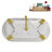 59" Streamline Clawfoot Tub,Tray,Drain, Clawfeet-101628972-102220278