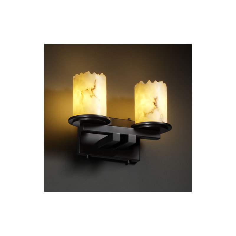 Barre d'éclairage de salle de bain 2 lumières Keyon, Noir mat
