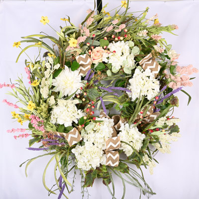 Every Day Hydrangea Berry Handcrafted Faux 30'' Wreath