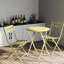 Ensemble bistro de patio jaune 3 pièces - Table et chaises pliables en métal pour le salon extérieur 3 avec patios design