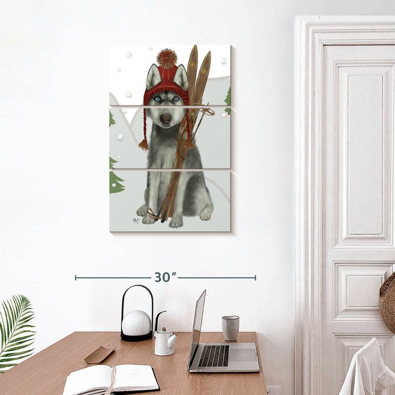 Brampt Husky Skiing, 32" H x 20" W