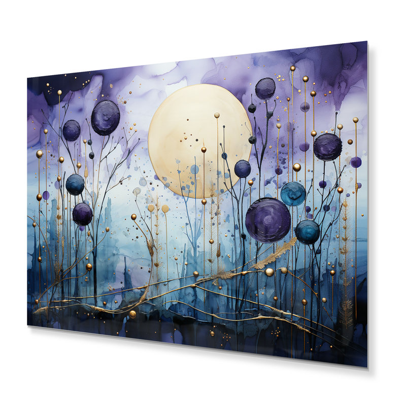 Celestial Collage - Abstract Collages Metal Art Print, 12" H x 20" W x 1" D