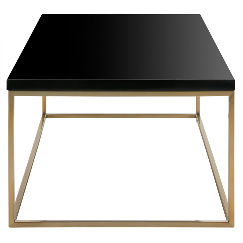 Valeta 47.25'' W Rectangular Coffee Table , Black Top/Gold Base