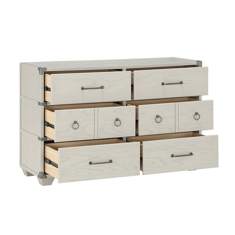 Commode 6 tiroirs Orharmon, finition grise