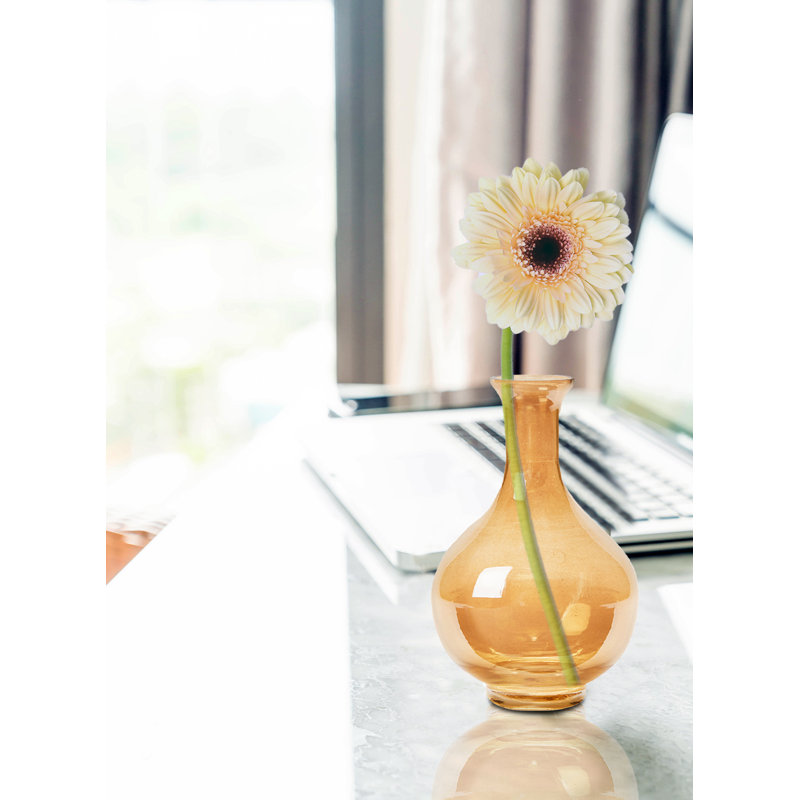 Vase en verre Orren Ellis Luster Gold