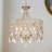 Dzesika 5 - Light Distressed Metal with Crystal Candle Style Drum Chandelier