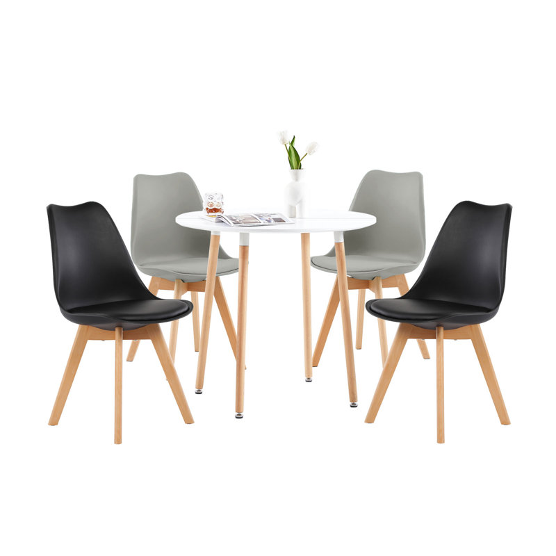 Theresa 4 - Person Dining Set, Black/Grey