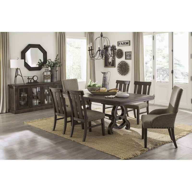 Ensemble de salle à manger rectangulaire Dache L 42 po x l 68 po, 9 pièces : table, 8 chaises