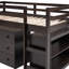 Lit mezzanine bas 3 tiroirs Anne avec commode, bureau et tablettes par Three Posts Baby & Kids-879192456-933203860