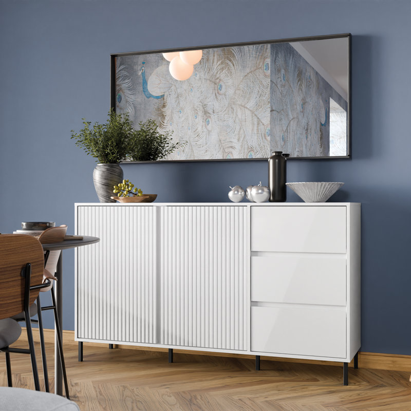 Berislava 157.8cm Sideboard, Alpine White High Gloss