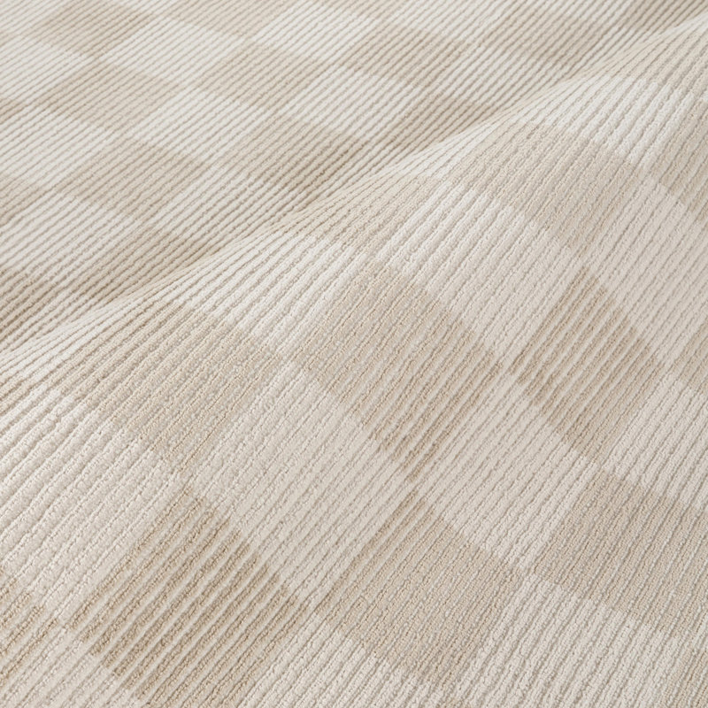 Abani Rugs Lars Machine Washable Checkered Cream Area Rug, Rectangle 5'3" x 7'7"