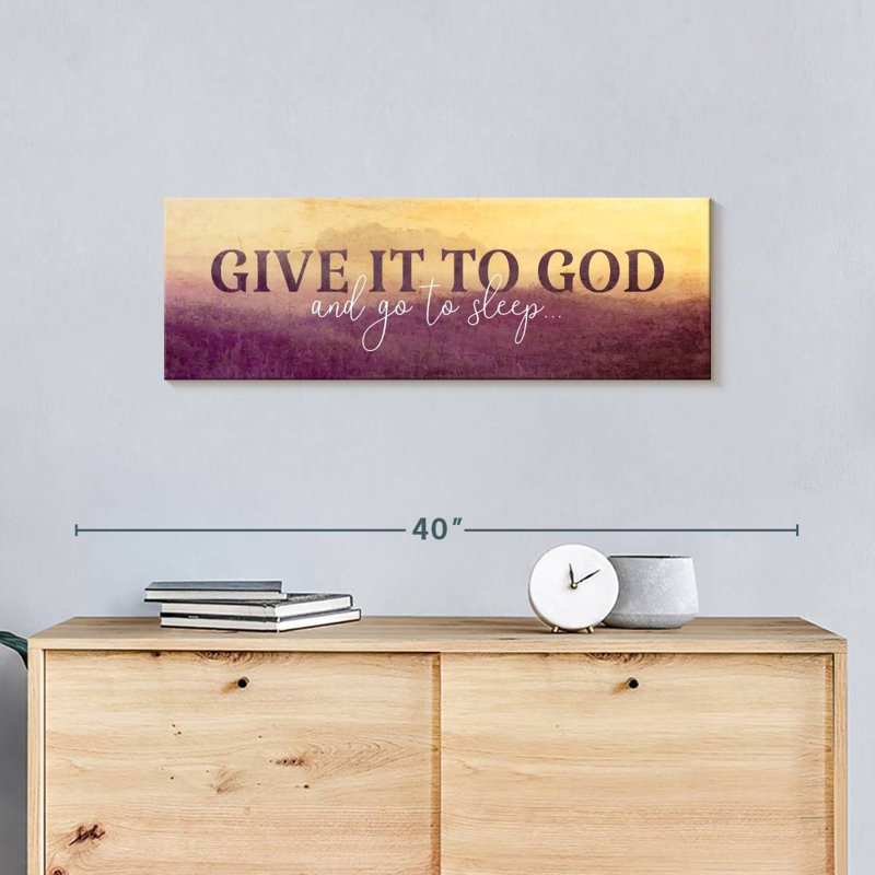 «Offrez-le à Dieu» sur toile, H 10 po x l 30 po