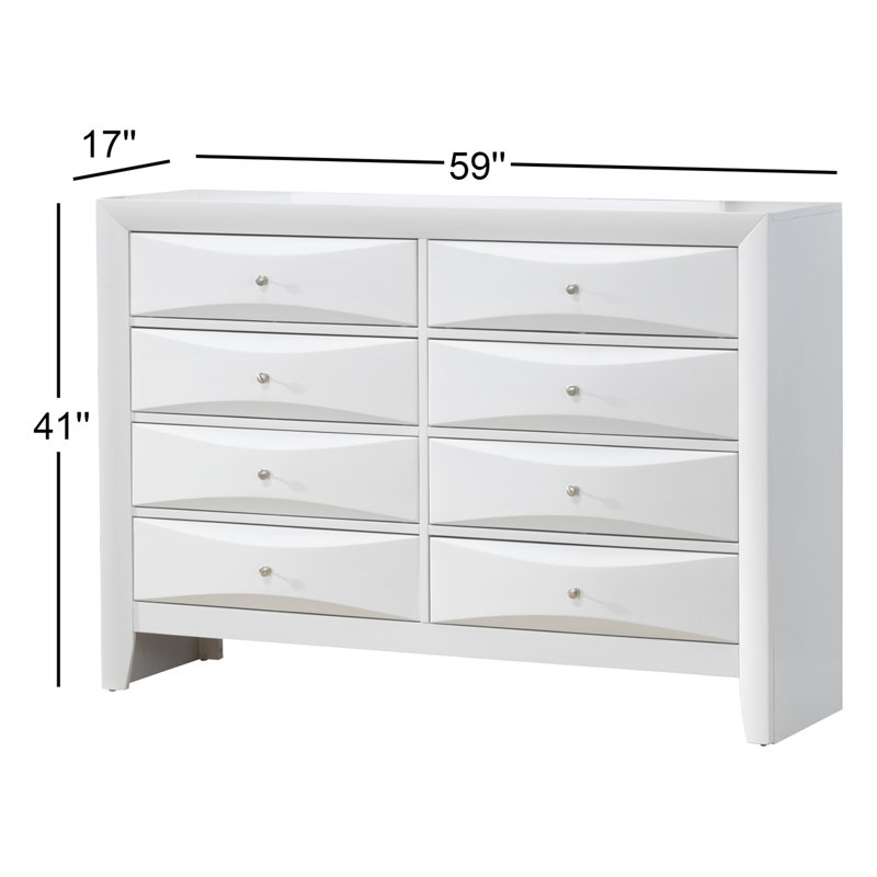 Marilla 59'' W 8 - Drawer Dresser, Gray