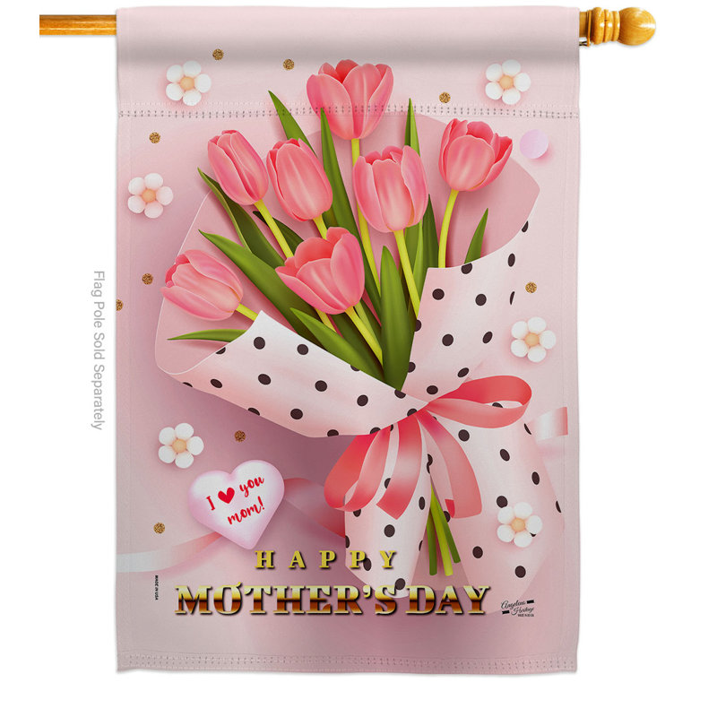 Drapeau de maison en polyester à 2 côtés 40 x 28 po