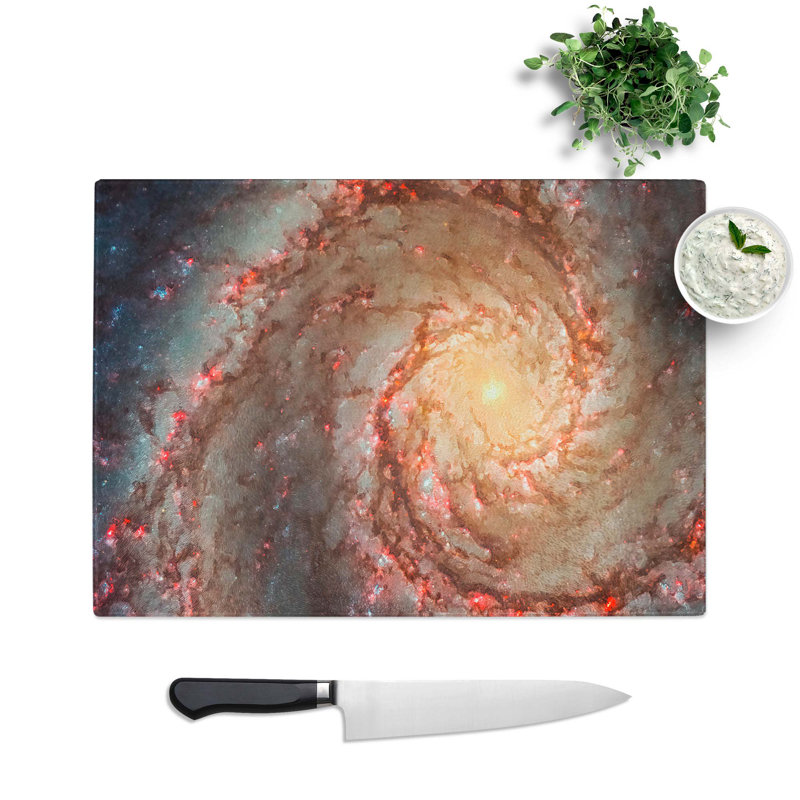 Tempered Glass Universe in Abstract Vol.27 Chopping Board, 28.5 cm W x 20 cm L