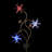 Exhart Solar Patriotic Triple Starburst Garden Stake in Red, White, and Blue with Three LED Lights, 11x33"