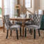 Chaise de salle à manger rembourrée en velours avec garniture cloutée-382372041-382372043