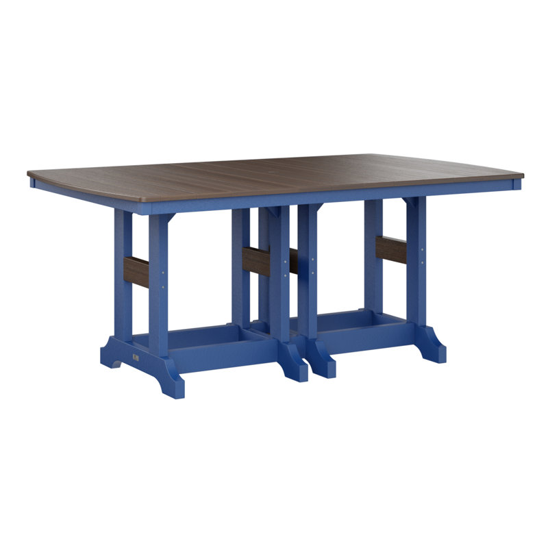 Table de bar rectangulaire Berlin Garden Garden Classic, Bleu pacifique, H 39,5 po x l 72 po x P 44 po, Imbuia