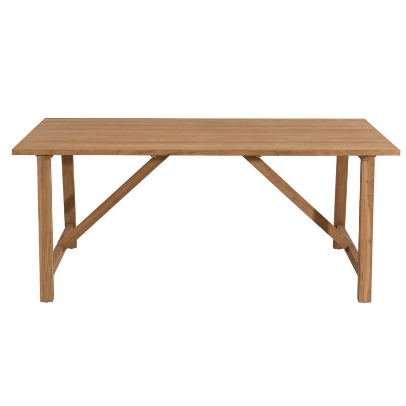 Zetilla Rectangular Teak Solid Wood Outdoor Dining Table - 180 cm W 90 cm D