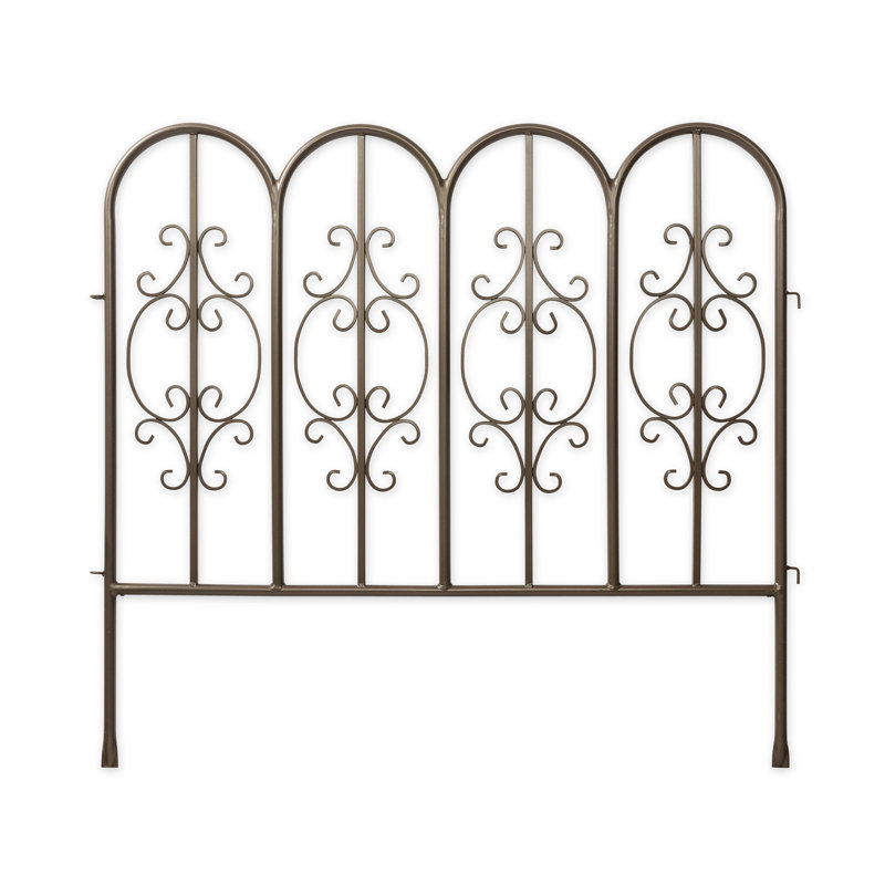Montebello Iron Gunmetal Garden Fencing with Ground Stakes