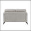 Causeuse de salon moderne en microfibre brun clair avec revêtement en microfibre et siège confortable avec pieds en métal noir, mobilier contemporain, 1 pièce-261048513