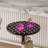 24''W Glass Top Round Bar Table Interactive Cocktail Table With Touch-Sensitive LED Lights & Hook For Kitchen Bistro, Parties