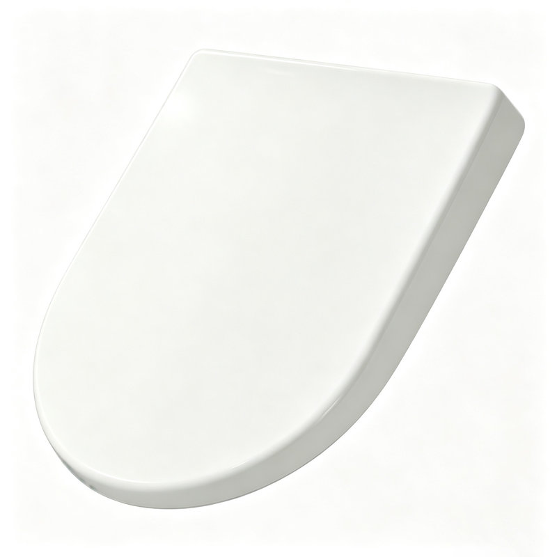 Abattant de toilette blanc en forme de U, à fermeture douce, en polypropylène, amovible pour un nettoyage facile