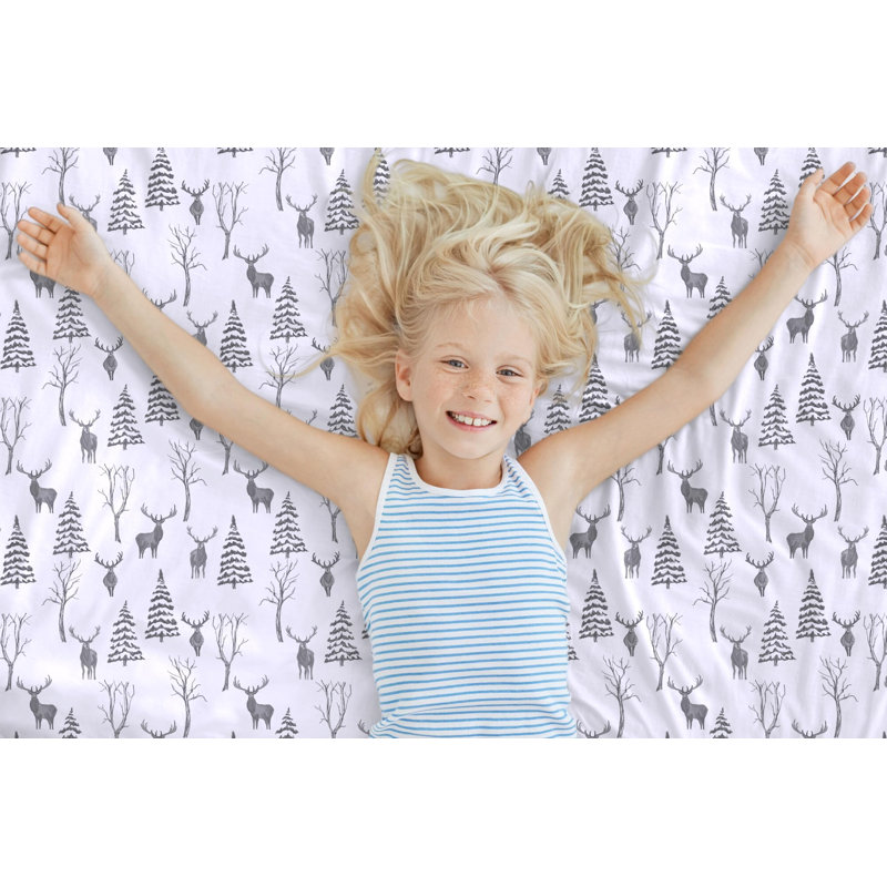 Ensemble de draps en flanelle 100% coton, 4 pièces, draps d'automne chauds et douillets de 16 po, Hiver sec / floral