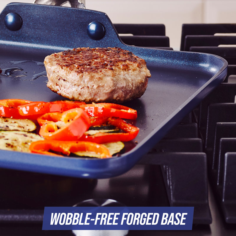 Blue Diamond 11'' Square Ceramic Nonstick Griddle with Stainless Steel Handle