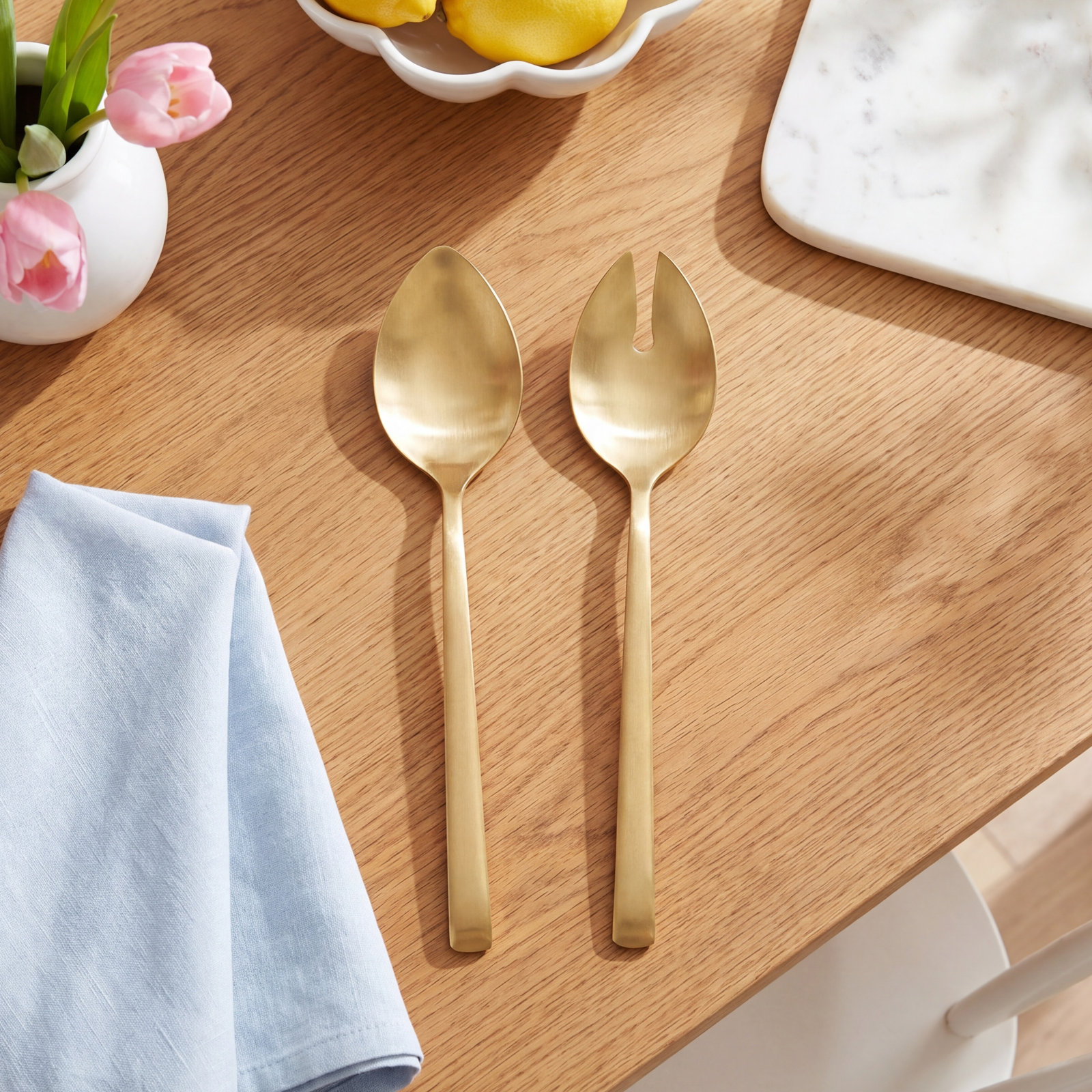 Stainless Steel Salad Servers, Gold