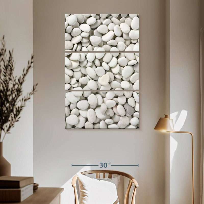 Alvord Clean White Pebbles, 65" H x 42" W