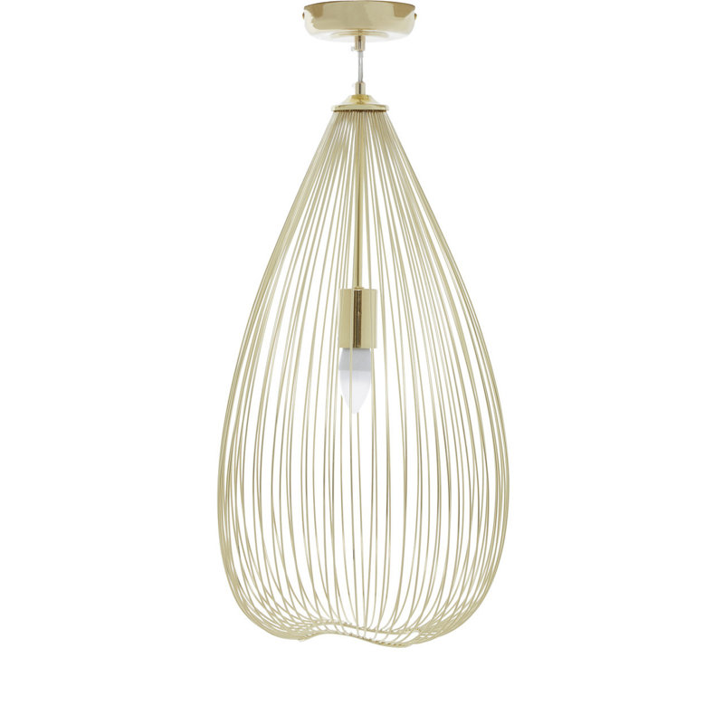 Hertel 1 - Light Gold Teardrop Pendant