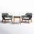 Talbott Allysen 3 Piece Wood Seating Group with Cushions and Mosaic Table