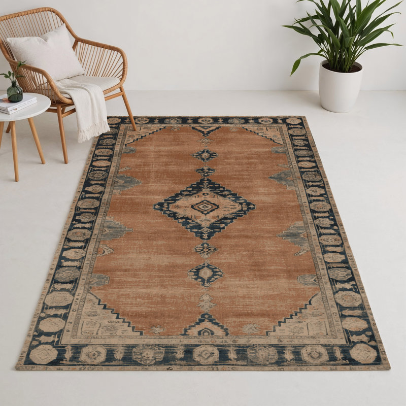 Tapis intérieur et extérieur brun Overdyed