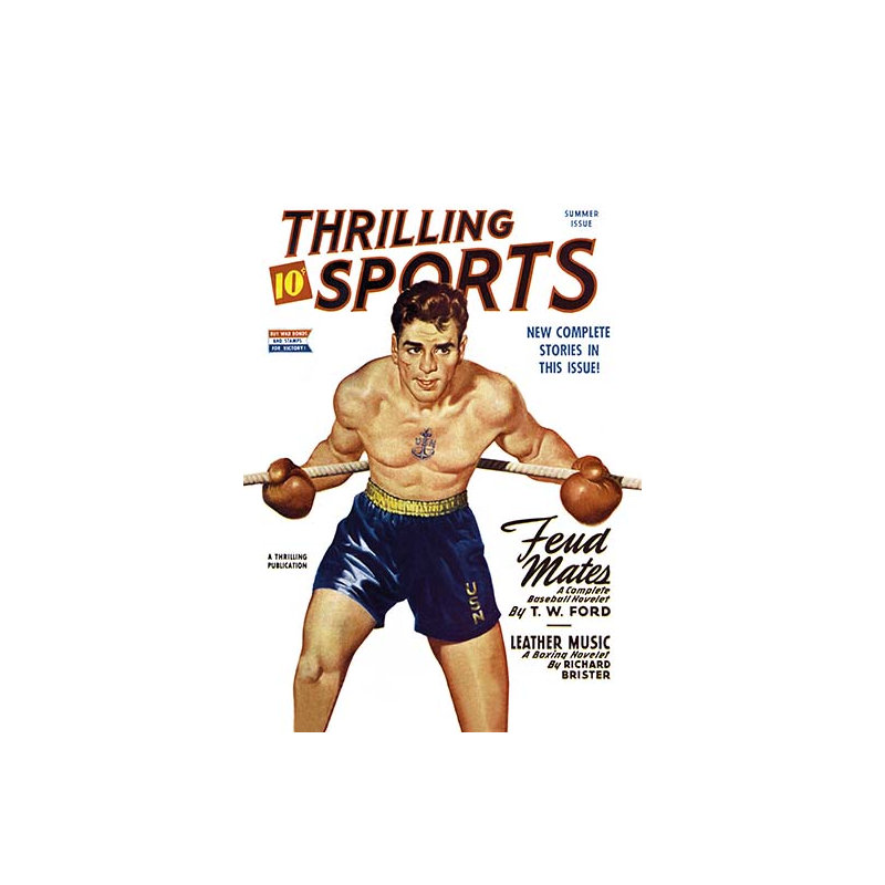 Affiche rétro boxer bleu marine, H 66 po x l 44 po x P 1,5 po