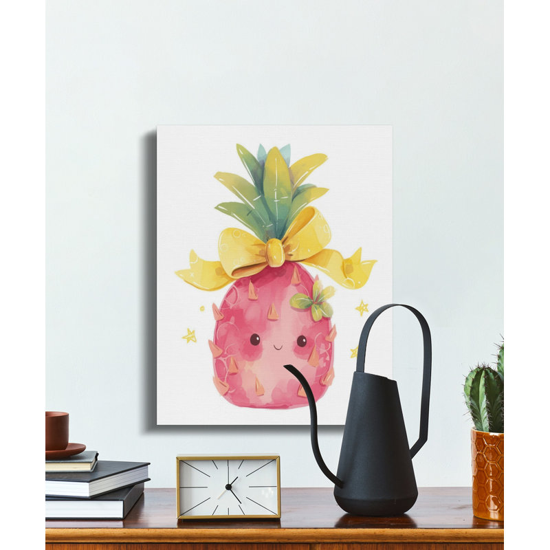 Cute Kawaii Pineapple Kids Canvas Print, 16x24