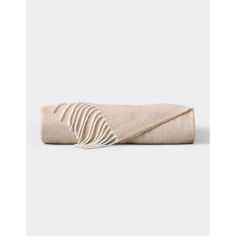Bamboo Herringbone Tassel Throw, Oatmeal