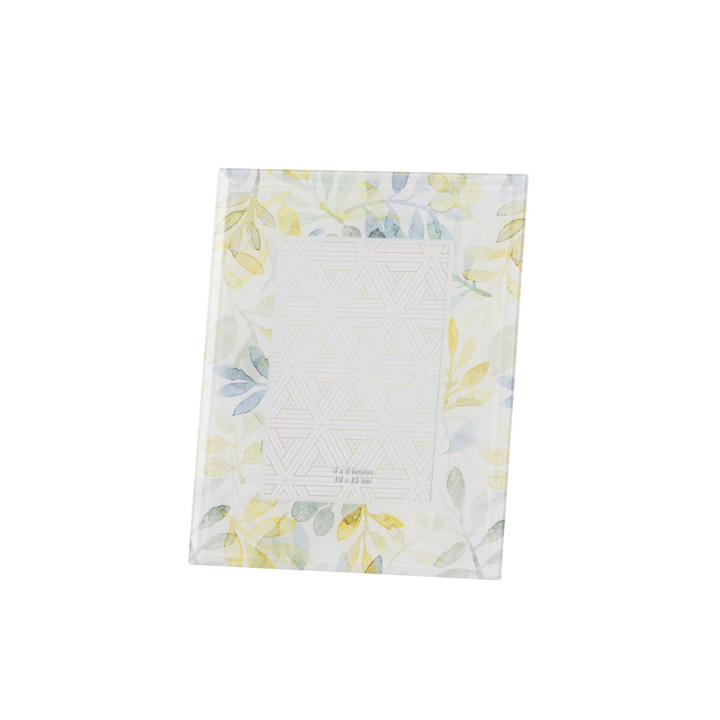 Foil Printing Glass Photoframe, 23 cm H x 18 cm W x 2 cm D
