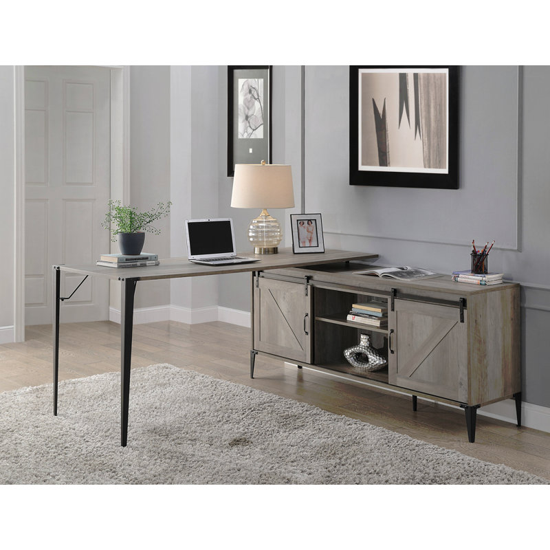 Bureau d'écriture avec armoire Zakawani, Gris