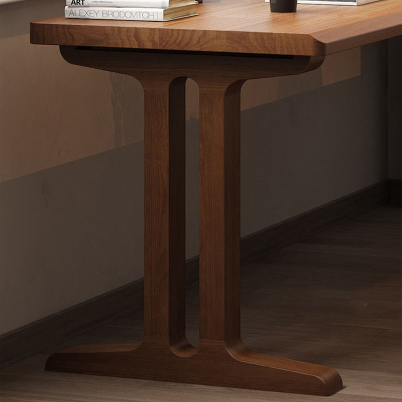 Bureau en bois massif en forme de L brun noisette, H 29,53 po x l 78,74 po x P 47,24 po, Retour à gauche