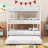 Metal Twin Triple Bunk Bed With Trundle-1106552237