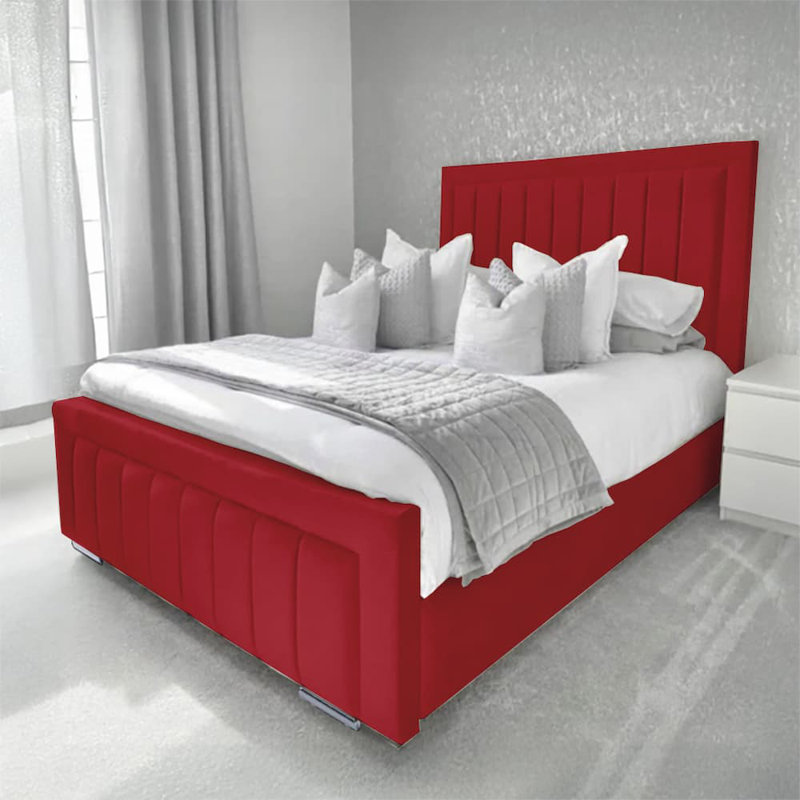 Abianna Upholstered Bed, Red, Super King (6')